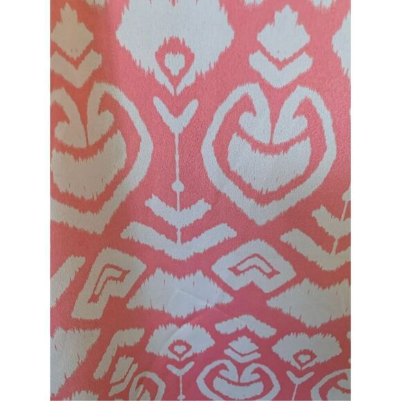 Kenna + Maxi Cami Ikat Tribal‎ Print Belted One Shoulder Kaftan Pink, White Size - Picture 5 of 12